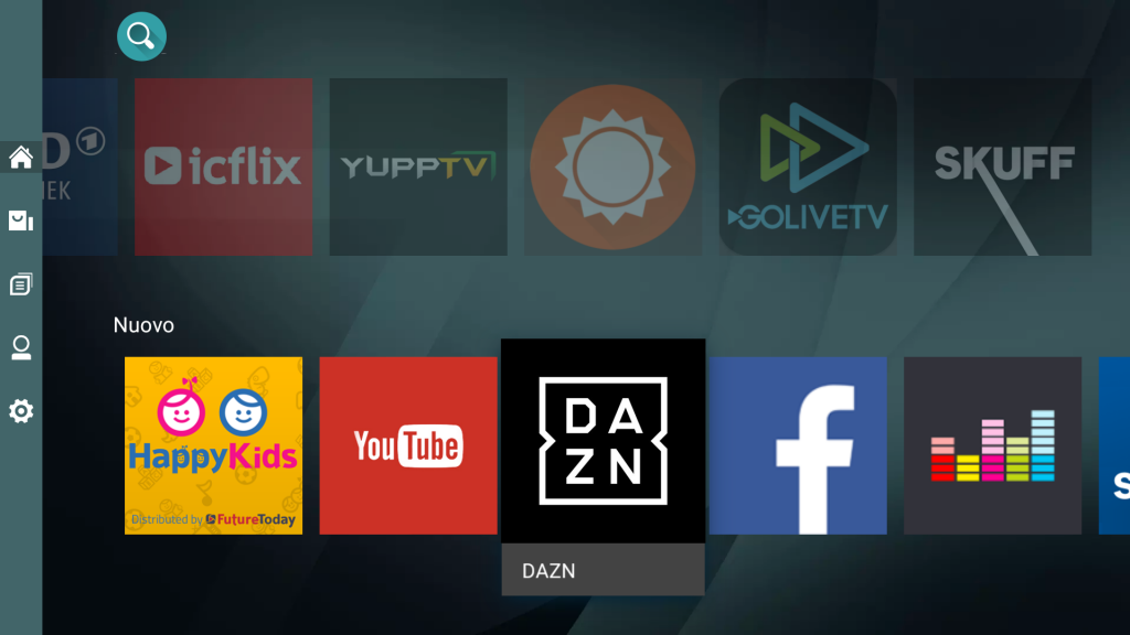 App store smart TV con DAZN