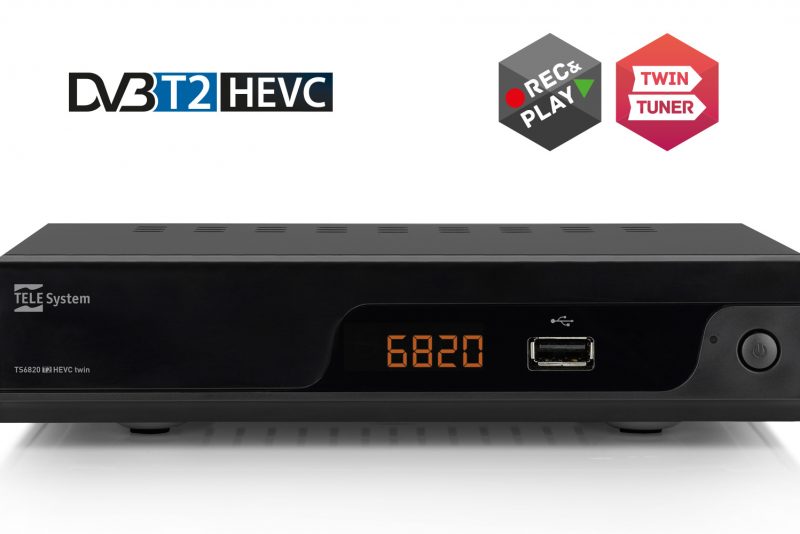 Terrestrisch Full-HD Schwarz TELE System TS6800 T2HEVC TV Set-Top-Box Kabel 
