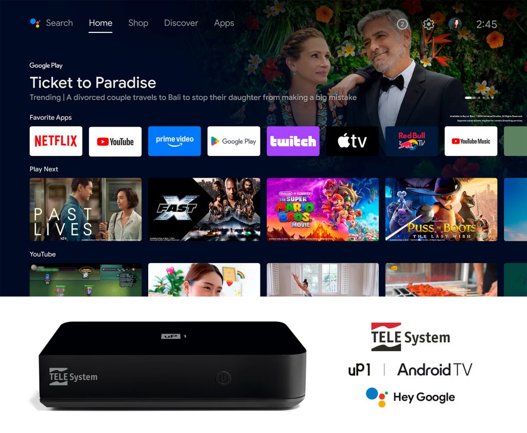 UP1 Decoder digitale terrestre Android TV 4K