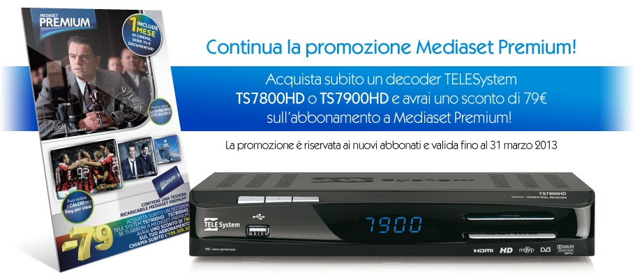 Promozione 2013 -79€ Mediaset Premium