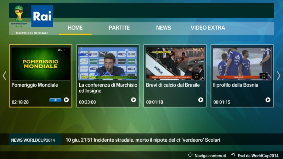 RaiSport Mondiali 2014 TELE System Digital Srl RaiSport Mondiali 2014 TELE System Digital Srl
