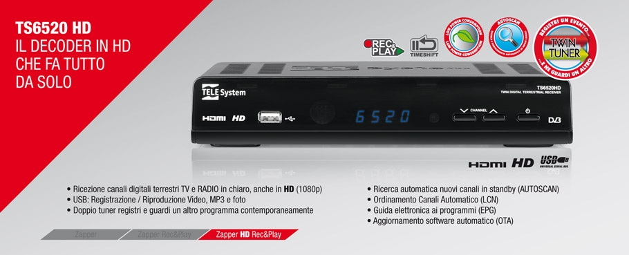 TS6520 HD: il decoder in HD che fa tutto da solo