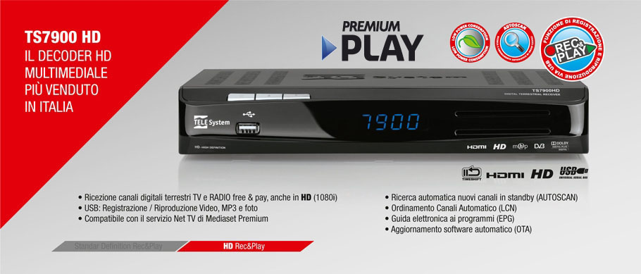 TS7900HD: il Decoder HD multimediale più venduto in Italia