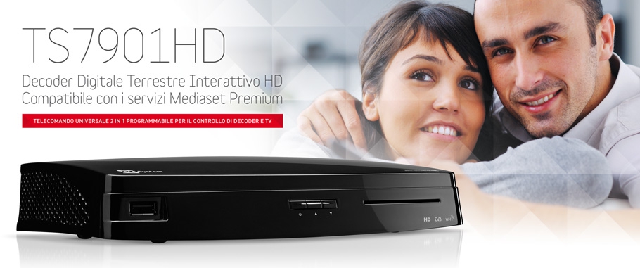 TS7901HD Decoder Digitale Terrestre WiFi HD Compatibile Mediaset Premium